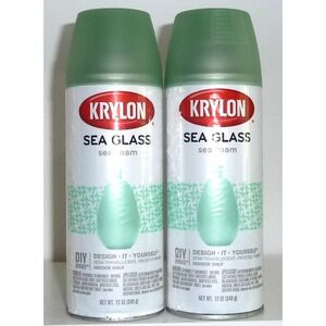 TWO (2) KRYLON Sea Glass SEA FOAM SemiTranslucent Frosted Spray Paint 12Oz